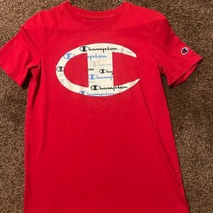 Champion Red Crew Neck Short Sleeve Tee